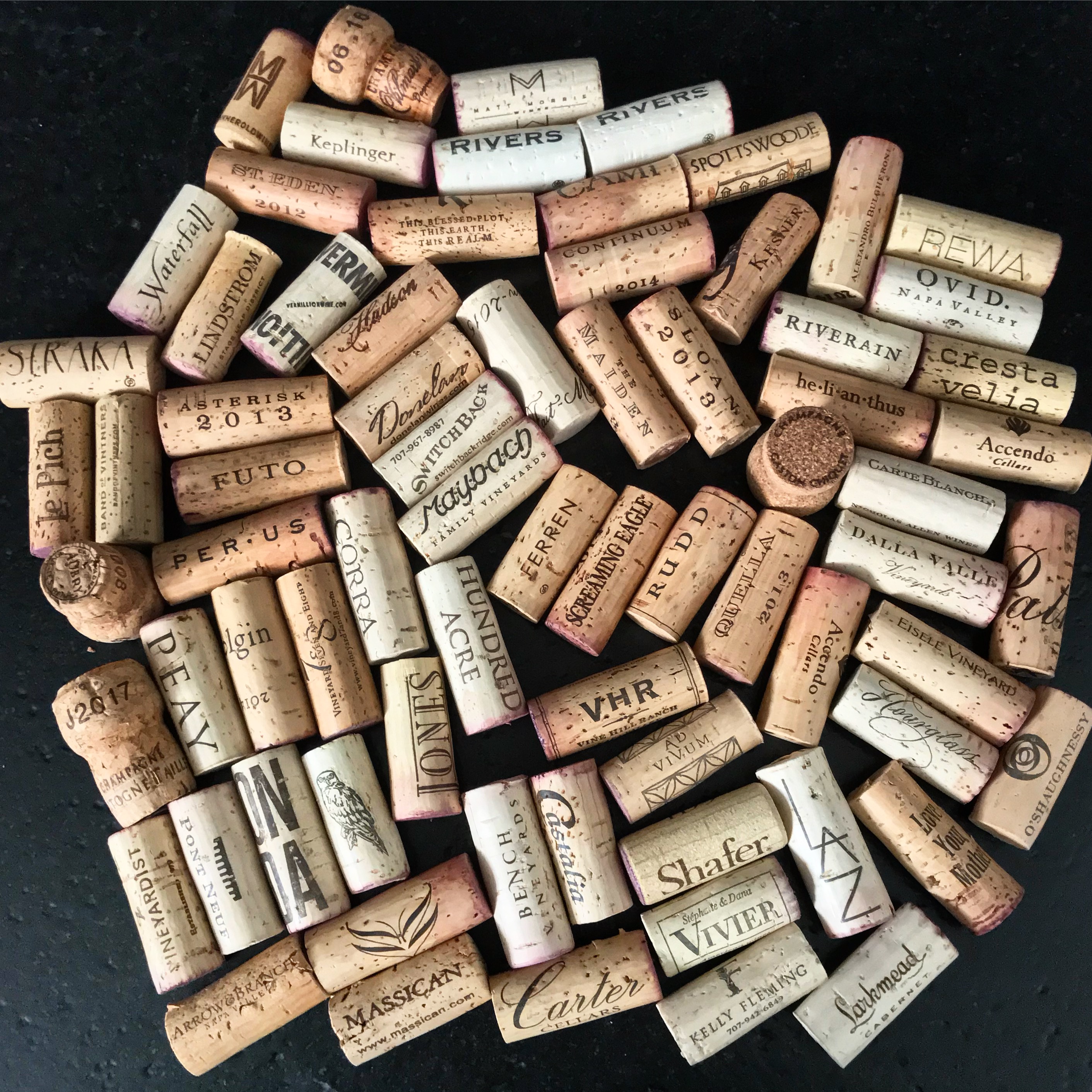 K. Laz Wine Collection - A table for of wine bottle corks